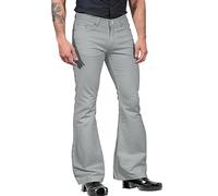 Jean évasé pour homme - Pantalon évasé avec grand coup - Bleu foncé - Pantalon évasé - Pantalon avec jambes larges - Pantalon hip hop, D1 gris., S