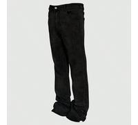 Jean évasé style décontracté, finition lavage délavé, design jambe évasée, pantalon droit polyvalent tout-aller avec fermeture à bouton et fermeture éclair, convient comme cadeau pour le mari ou le pe