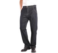 Jean extensible pour homme UK Original Uni Denim Jeans Droite Coupe droite Classique Basic Denim Pantalon Lavable, Durable, Confortable, Baggy Pantalon Décontracté Taille Haute, Noir , 8XL