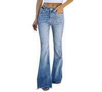 Jean Femme Bootcut Jean Grande Taille, Pantalon Palazzo RéTro DéContracté Simple Taille Haute À La Mode Et Confortable Slim Classiques De Tous Les Jours Sortir Passe-Partout