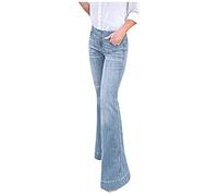 Jean Femme Bootcut, Jean Skinny Pantalon Grande Taille Jeune Classique Washed Taille High Stretch Fit Bell en Bas Casual Denim Incurvé Vintage EléGant pour Tous Les Jours