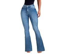 Jean Femme Bootcut Resserre Pantalon - Jean Grande Taille Y2K éVasé Style AnnéEs 90 Elastique Patte D'Elephant en Denim Wide Leg Fit Confortable Et ÉLéGant Push Up Patte