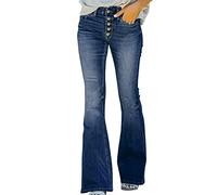 Jean Femme Mode Jean Bootcut Sexy Taille Haute Pantalon Jean avec Boutons Et Poches Pantalon Grande Taille Jeans Slim Elastique Denim Jeggings Confortable Respirant ExtéRieur DéContractéE