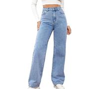 Jean Femme Taille Haute Elastique Coupe Droite Jean Large Femmes Taille Elastique Confortable Zippé Jeans Baggy Wide Leg à Jambe Large Ample Pantalon Fluide Pas Cher Soldes D'Été Denim Pants Offre