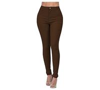 Jean Femme Taille Haute- Jean Slim Longue Décontracté Couleur Unie Classiques Coupe Moulant Simple Basique Pantalon Crayon Chic Et Élégants De Tous Les Jours Passe-Partout Léger Pants