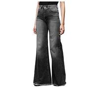 Jean Femme Taille Haute- Pantalon De Travail Droit Vintage Chic Et Élégants Slim Casual Streetwear Confortable Sexy Tempérament Polyvalent Ourlet Évasé Palazzo Grande Taille Pants
