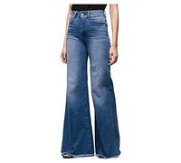 Jean Femme Taille Haute- Pantalon De Travail Droit Vintage Chic Et Élégants Slim Casual Streetwear Confortable Sexy Tempérament Polyvalent Ourlet Évasé Palazzo Grande Taille Pants