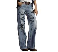 Jean Femme Taille Haute Pantalon Femme Jeans Strass Mom Bootcut Legging Push Up Sexy Basse Patte D'Elephant Large Baggy Polaire Flare Moto Amincissant 8Xl Kaki Droit Noir Hiver Enceinte Equitation