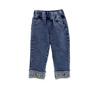 Jean Fille 11 Ans - S en Bas Âge Bébé Motif De Florale Solide Printemps Été Vêtements Tenues Mignonne pour Les Petites S (Blue 4-5 Years)