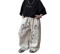 Jean Fille 8 Ans - pour S Coupe Ample Décontractée Imprimé Léopard Jambes Large pour Un Usage Quotidien S en Denim Extensibles Et Confortables De 4 À 12 Ans (Beige 9-10 Years)