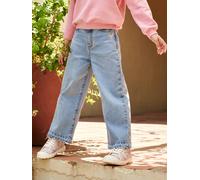 Jean fille large bas effiloché denim bleached 12A