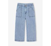 Jean fille large charpentier bleu clair 6A