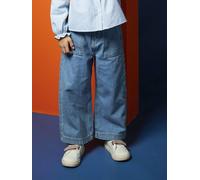 Jean fille large charpentier bleu moyen 4A
