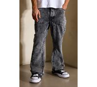 Jean flare charpentier large à taches de peinture homme - gris - 36R, gris