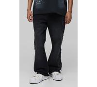 Jean flare délavé très déchiré homme - gris - 36R, gris