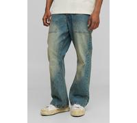 Jean flare large délavé à empiècements homme - stonewash - 30R, stonewash