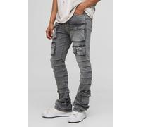 Jean flare skinny à poches cargo multiples homme - gris - 28R, gris