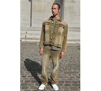 Jean flare slim à ourlets contrastants homme - vert - 28R, vert