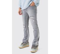 Jean flare slim à taches de peinture homme - gris - 32R, gris