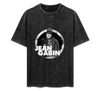 Jean Gabin Unisex T-Shirt Graphic Top Printed Tee Mens Black Shirt XL