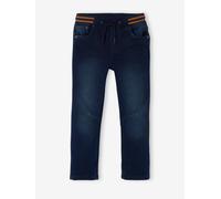 Jean garçon droit facile à enfiler denim effet molleton brut fonce 4A