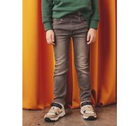Jean garçon droit facile à enfiler denim effet molleton denim gris 5A