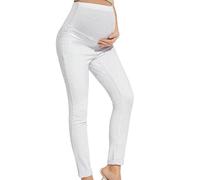 Jean Grossesse et Femme Enceinte, Coupe Slim Bandeau Haut Stretch et Confortable Jeans Enceinte Skinny Push up Fesse Pantalon de maternité Jegging Idèal Tout au Long de Votre Maternité