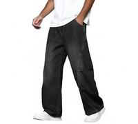 Jean Homme Coupe Droite, Jean Slim Homme Extensible Pantalon Classique DéContracté Confortable Passants Ceinture Usage Quotidien Durable ÉLéGant