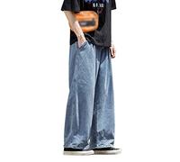 Jean Homme Coupe Droite Regular Jean Large Baggy Cargo Jeans Bleu Clair Taille Jeans Chic Et Elegant Pantalons Français Fluide Polyvalents Pantalon Coupe Droite Taille Haute Pantalons
