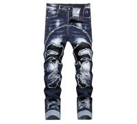 Jean Homme Jean Homme Regular Jeans Homme Week-End/Voyage Droit Classique Couleur Foncée - Denim Élégant pour Usage Quotidien, Look Intemporel