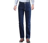 Jean Homme Jean Homme Regular Jeans Homme Week-End/Voyage Pantalon en Jean Automne Hiver Droit Doublé Polaire Sport Extérieur Décontracté - Confort Thermique Et Liberté De Mouvement