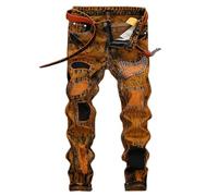 Jean Homme Jeans Homme Jean Déchiré Caractère Coupe Droite - Look Affirmé sans Sacrifier Le Confort Décontracté