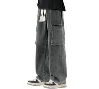 Jean Homme Jeans Homme Jean Homme Regular pour Tous Les Jours Hiver Doublé Polaire Gris Workwear - Coupe Relâchée, Robuste Et Chaud, Parfait pour Usage Décontracté Hivernal