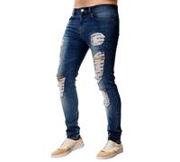 Jean Homme Jeans Homme Jean Homme Regular pour Tous Les Jours Slim Stretch Genoux Déchirés Jambe Fuselée - Confort Optimal avec Touche Fashion pour Usage Décontracté