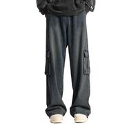 Jean Homme Jeans Homme Jean Homme Regular pour Tous Les Jours Troué Délavé Design Splice Tendance - Version Minimaliste avec Accent sur L’Usure Artistique