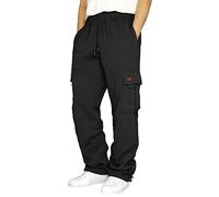 Jean Homme Large Pantalon en Lin Blanc Homme Élastique Taille Elastique Pantalon Battle Homme Jogging Pantalon De Camouflage pour Hommes Jambes Droites Quotidien Homme Pas Cher Noir 3XL