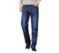 Jean Homme Large,Pantalon Travail Homme,Producto catégorie Pantalon Thermique Homme - Pantalon Neige Polaire Teddy doublé Chaud Jean Thermique extérieur Hiver - Coupe Droite Peluche Douce (Blue, 33)