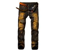 Jean homme - LEOCLOTHO - modèle 40 - plis artisanaux - tissu usé - brodé 30