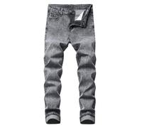 Jean Homme Noir - Jean coupe droite décontracté pour homme pantalon en denim vieilli pour un usage quotidien idéal pour le printemps l'été et l'automne parfaitement assorti à des t-shirts ou des