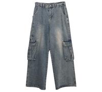 Jean Homme - pour S pour L'Extérieur Tenue Décontractée en Denim Coupe Ample pour L'Été Et L'Automne Entretien Facile Lavable en Machine Style De Couleur Unie (Blue S)