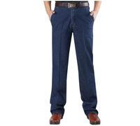 Jean Homme Regular Fit Pantalon de Jogging en Denim Sport Pants pour Hommes Cadeau Futur Papa Baggy Vetement Mode Jambe Droite Basique Travail Jeans de Survêtement Soldes D'Été Pantalons Pas Cher