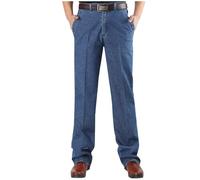 Jean Homme Regular Fit Pantalon de Jogging en Denim Sport Pants pour Hommes Cadeau Futur Papa Baggy Vetement Mode Jambe Droite Basique Travail Jeans de Survêtement Soldes D'Été Pantalons Pas Cher