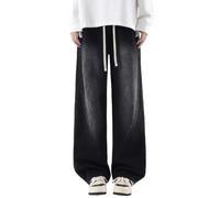 Jean Homme Regular Jean Classique en Denim à Cinq Poches pour Homme Pantalon Extensible Confortable idéal pour Un Style décontracté et des Occasions polyvalentes (Black, XL)