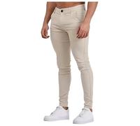 Jean Homme Skinny Super Denim Chino Slim Fit Stretch Pantalon Moulant Casual Élastique Business Décontracté Coupe Ajustée avec Poche