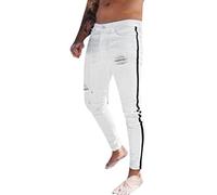 Jean Homme Slim,Jean Homme Regular,Pantalon Jeans Homme Délavé Regular Fit Denim Classique Trousers EnDétresse Longs sans Elément SKU (White, XXL)