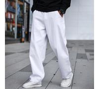 Jean homme unicolore à jambe droite ample décontracté, jean long skater cargo tout blanc pour sortir avec des amis Y2K L,M,S,XL,XXLUnicoloreJean