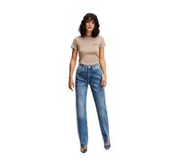 Jean Karl Lagerfeld, Femme, Denim Droit Taille Haute, Jambe Droite, Bleu Moyen Délavé, 2430