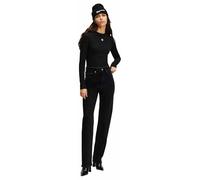 Jean Karl Lagerfeld Femme Denim Droit Taille Haute Jambe Droite, Noir, 2932