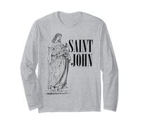 Jean l'Apôtre Bien-Aimé Saint Catholique Art Vintage Manche Longue