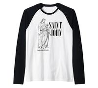 Jean l'Apôtre Bien-Aimé Saint Catholique Art Vintage Manche Raglan